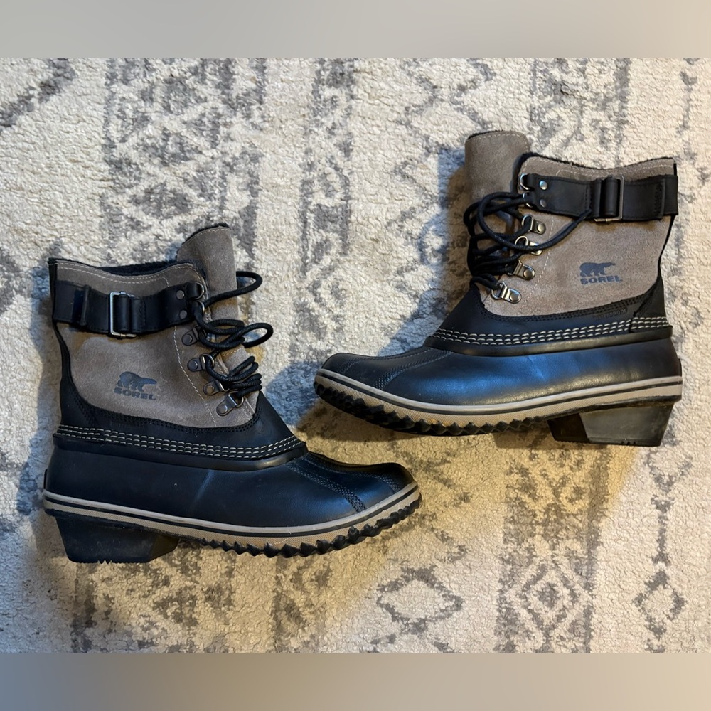Sorel Black Faux Fur Lined Boots